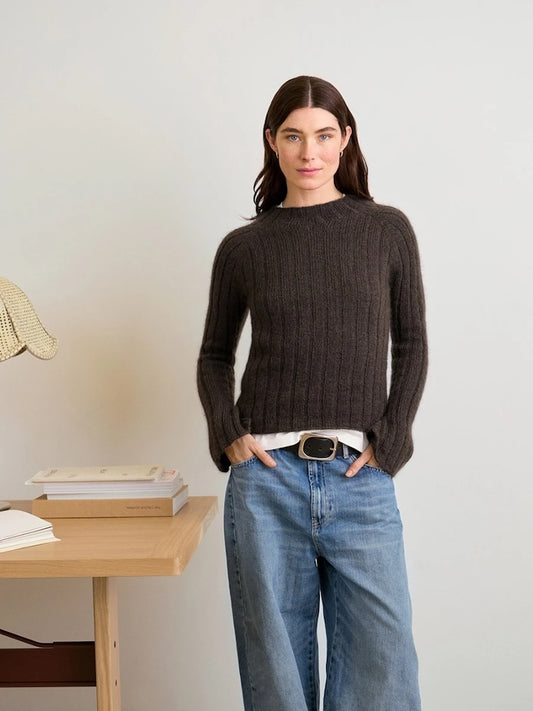 Elva Sweater | fine ribbed sweater from Sunday and Tynn Silk Mohair by Sandnes Garn