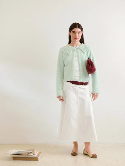 Lilly Blouse | fine cardigan with wide collar made from Alpakka Folgetrad and Tynn Silk Mohair by Sandnes Garn