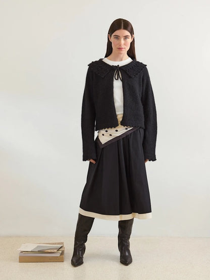 Lilly Blouse | fine cardigan with wide collar made from Alpakka Folgetrad and Tynn Silk Mohair by Sandnes Garn