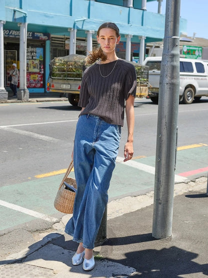 Elva Tee | airy ribbed shirt made from Line by Sandnes Garn