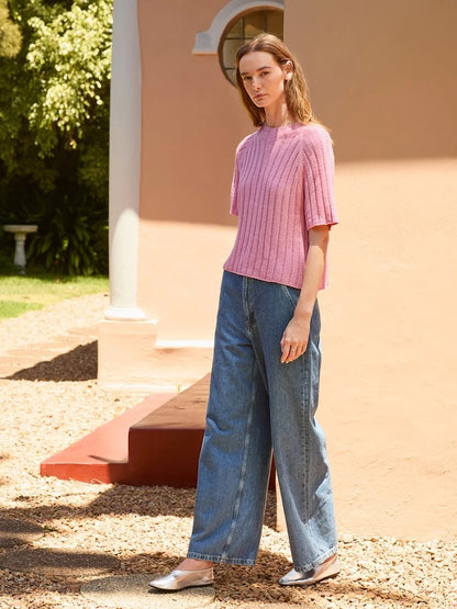 Elva Tee | airy ribbed shirt made from Line by Sandnes Garn