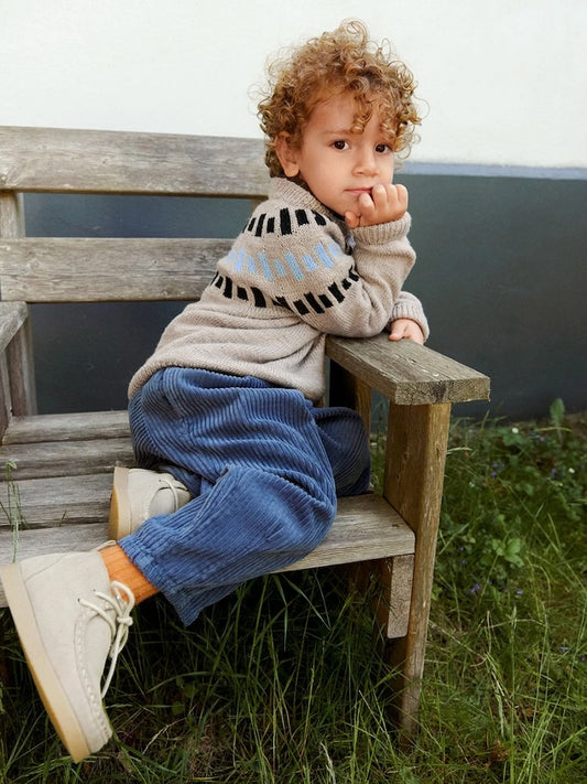 Cole Sweater Kids | einfaches Farbmuster aus Babyull Lanett von Sandnes Garn