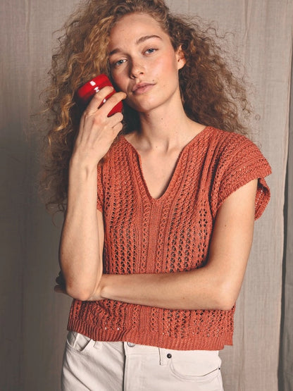 April Top | airy lace pattern made from Tynn Line by Sandnes Garn