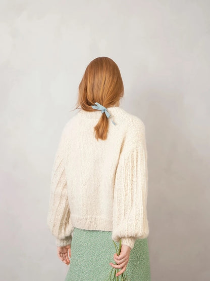 Elsa Pullover | einfacher Traumpullover aus Borstet Alpakka und Tynn Silk Mohair von Sandnes Garn