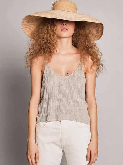Ribbed Singlet | delicate ribbed top made from Tynn Line by Sandnes Garn