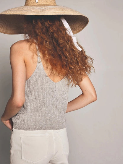 Ribbed Singlet | delicate ribbed top made from Tynn Line by Sandnes Garn