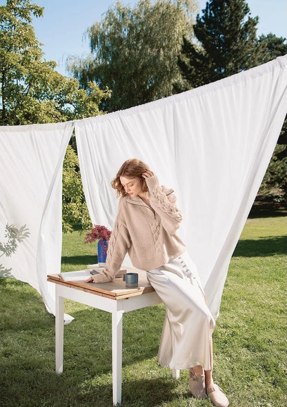 Sweter Sienna na zamek | oversize i miękki z Double Sunday oraz Tynn Silk Mohair od Sandnes Garn