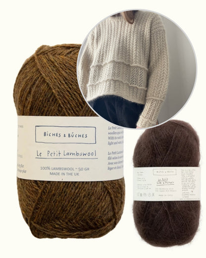 Sarang Sweater | boxy Zopfmuster aus Le Petit Lambswool und Le Petit Silk & Mohair von Biches & Bûches