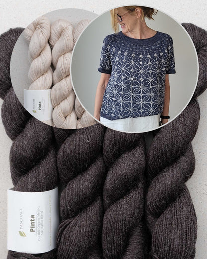 Sashiko Tee | grafisches Stickmusterbild aus Pinta von Pascuali