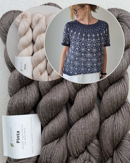 Sashiko Tee | grafisches Stickmusterbild aus Pinta von Pascuali