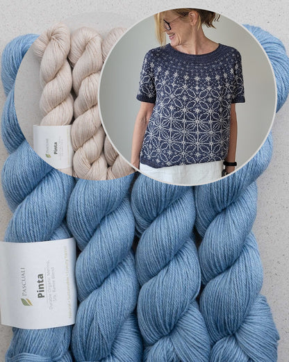 Sashiko Tee | grafisches Stickmusterbild aus Pinta von Pascuali