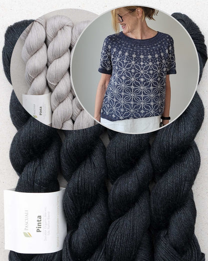 Sashiko Tee | grafisches Stickmusterbild aus Pinta von Pascuali