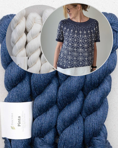 Sashiko Tee | grafisches Stickmusterbild aus Pinta von Pascuali