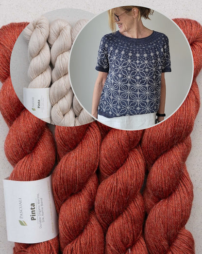 Sashiko Tee | grafisches Stickmusterbild aus Pinta von Pascuali