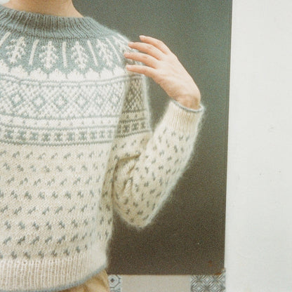 Grain Jumper | porcelain pattern made from Le Petit Organic Cotton and Le Petit Silk Mohair by Biches & Bûches