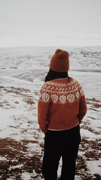 Woodfrost Sweater | dancing leaves from Plötulopi by Lopi Island