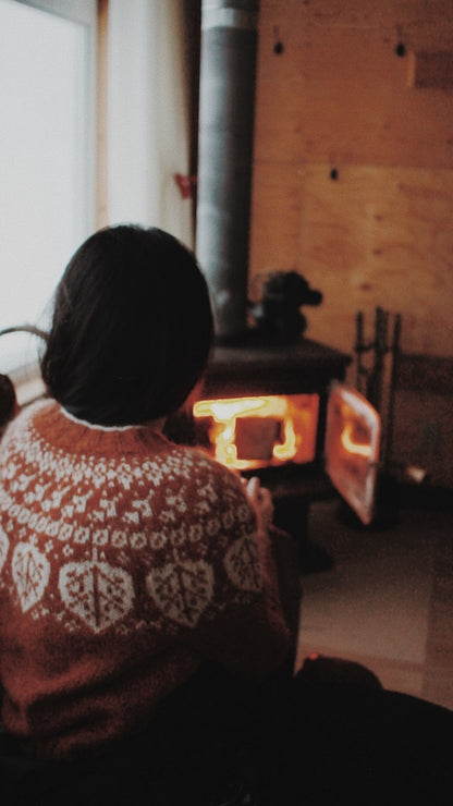Woodfrost Sweater | dancing leaves from Plötulopi by Lopi Island