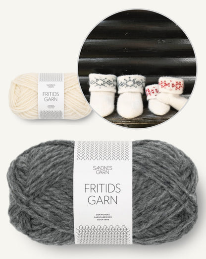 Chaussons en feutre avec des flocons de neige | charmant cadeau en Fritidsgarn de Sandnes Garn