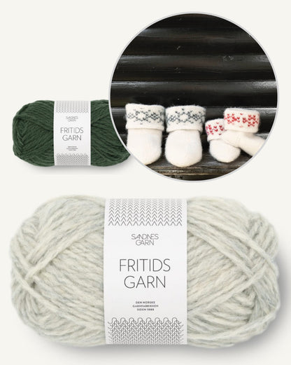 Chaussons en feutre avec des flocons de neige | charmant cadeau en Fritidsgarn de Sandnes Garn