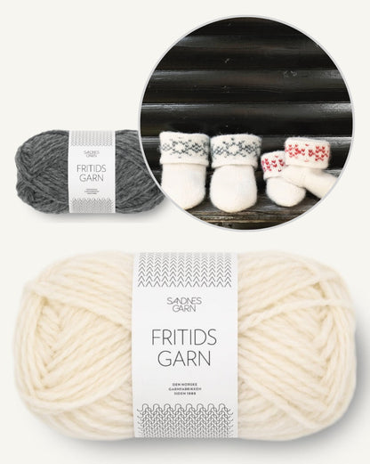 Chaussons en feutre avec des flocons de neige | charmant cadeau en Fritidsgarn de Sandnes Garn