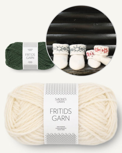 Chaussons en feutre avec des flocons de neige | charmant cadeau en Fritidsgarn de Sandnes Garn