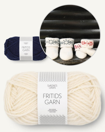 Chaussons en feutre avec des flocons de neige | charmant cadeau en Fritidsgarn de Sandnes Garn