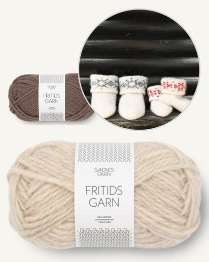 Chaussons en feutre avec des flocons de neige | charmant cadeau en Fritidsgarn de Sandnes Garn