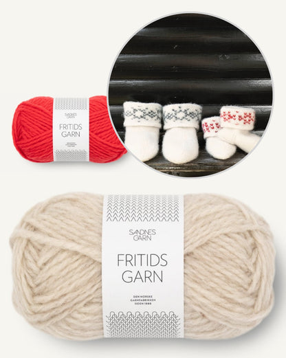 Chaussons en feutre avec des flocons de neige | charmant cadeau en Fritidsgarn de Sandnes Garn