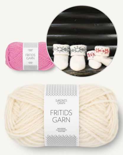 Chaussons en feutre avec des flocons de neige | charmant cadeau en Fritidsgarn de Sandnes Garn