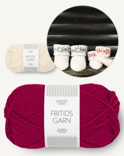 Chaussons en feutre avec des flocons de neige | charmant cadeau en Fritidsgarn de Sandnes Garn