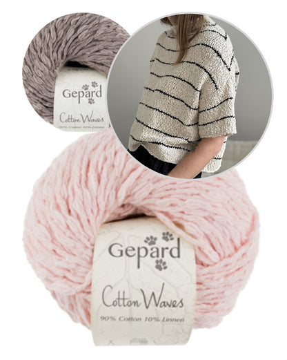 Sea Loop Tee | lässige Streifen aus Cottonwaves von Gepard Garn