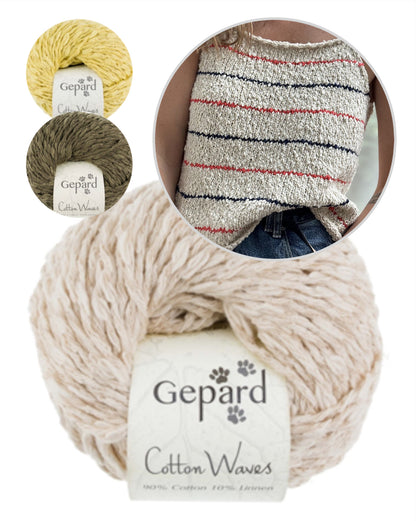 Sea Loop Top | zarte Streifen aus Cottonwaves von Gepard Garn