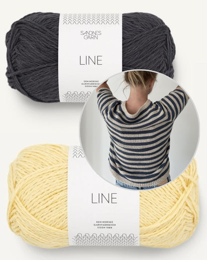 Seaside Tee | Cotton-linen shirt with line 