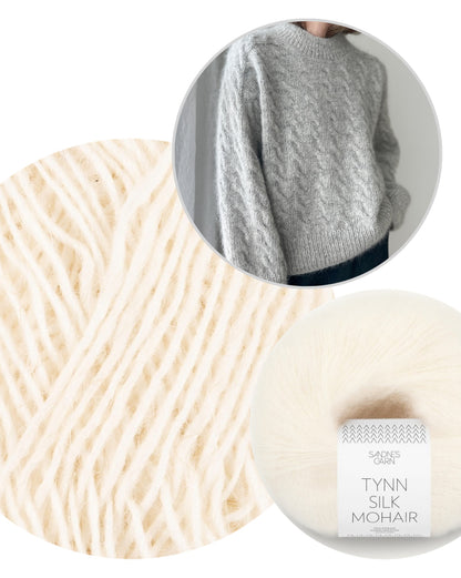 Chandail Shoreline | motif délicat en Fjallalopi et Tynn Silk Mohair