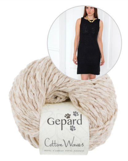 Sidewalk Dress | simple dress made from Cottonwaves by Gepard Garn