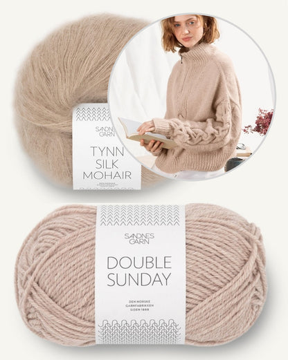 Sweter Sienna na zamek | oversize i miękki z Double Sunday oraz Tynn Silk Mohair od Sandnes Garn