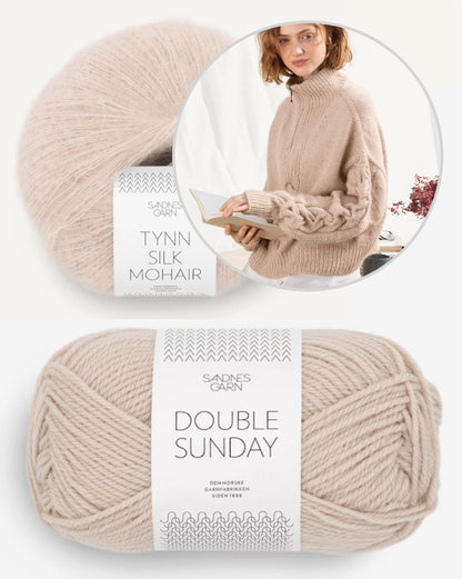 Sweter Sienna na zamek | oversize i miękki z Double Sunday oraz Tynn Silk Mohair od Sandnes Garn