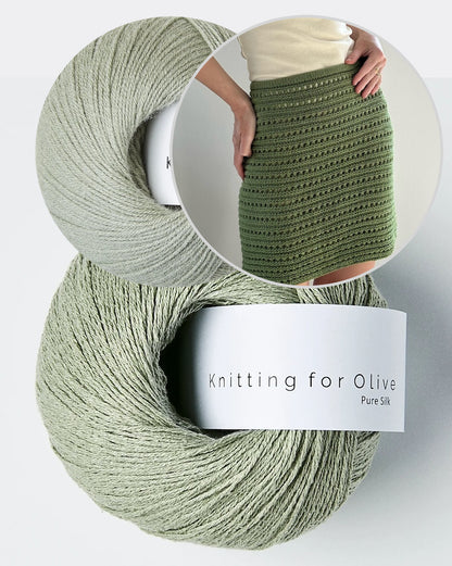 Jupe n° 2 | motif structuré aéré en Pure Silk et mérinos de Knitting for Olive
