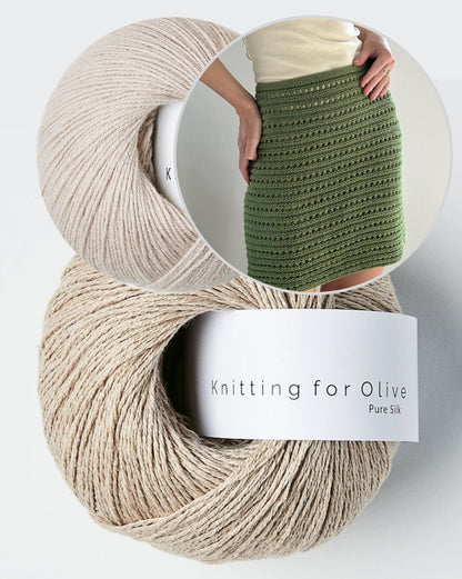 Jupe n° 2 | motif structuré aéré en Pure Silk et mérinos de Knitting for Olive