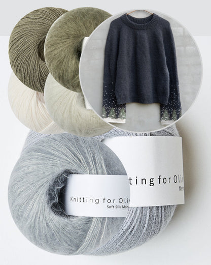 Snow Sweater | un paysage d'hiver de rêve en mérinos et Soft Silk Mohair de Knitting for Olive