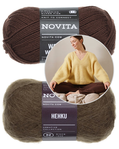 Pull Solju | pull douillet oversize tricoté en Hehku et Wonder Wool 4-ply de Novita