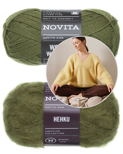 Pull Solju | pull douillet oversize tricoté en Hehku et Wonder Wool 4-ply de Novita