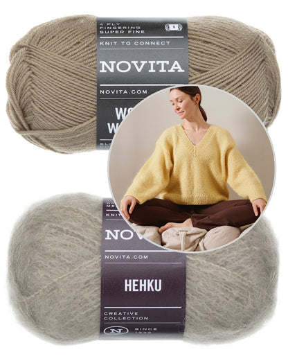 Pull Solju | pull douillet oversize tricoté en Hehku et Wonder Wool 4-ply de Novita