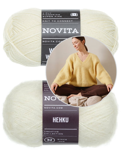 Pull Solju | pull douillet oversize tricoté en Hehku et Wonder Wool 4-ply de Novita