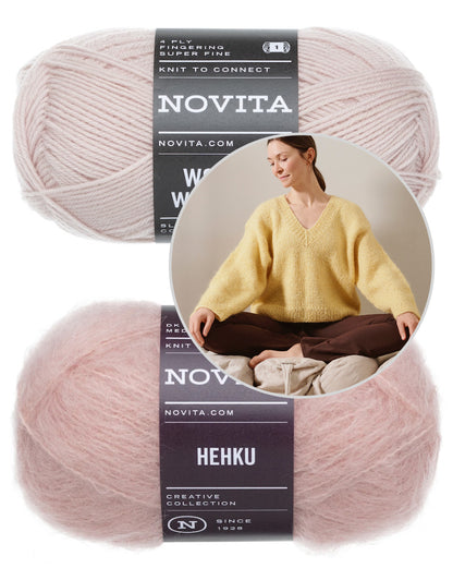 Pull Solju | pull douillet oversize tricoté en Hehku et Wonder Wool 4-ply de Novita