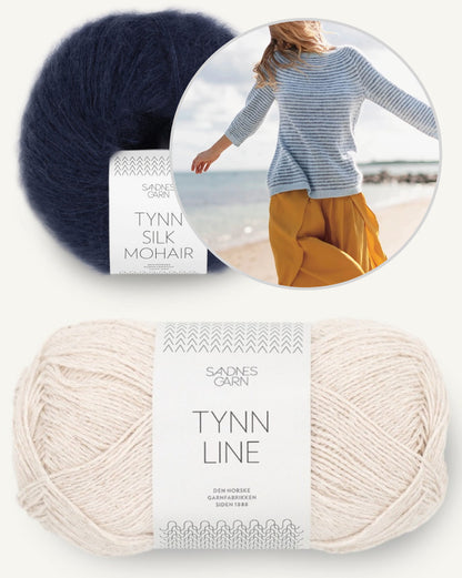 Sommerstreifen Pullover | weiche Streifen aus Tynn Line und Tynn Silk Mohair von Sandnes Garn