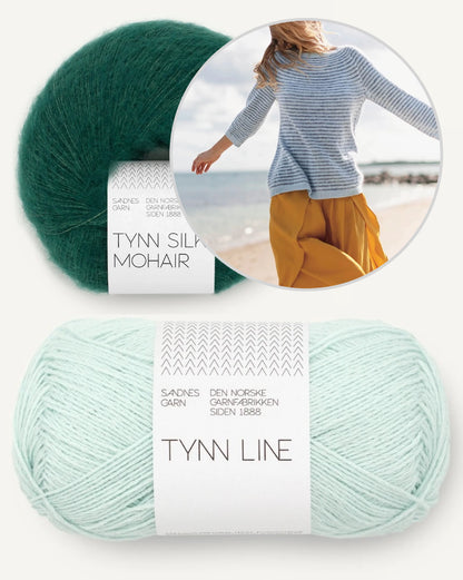 Sommerstreifen Pullover | weiche Streifen aus Tynn Line und Tynn Silk Mohair von Sandnes Garn