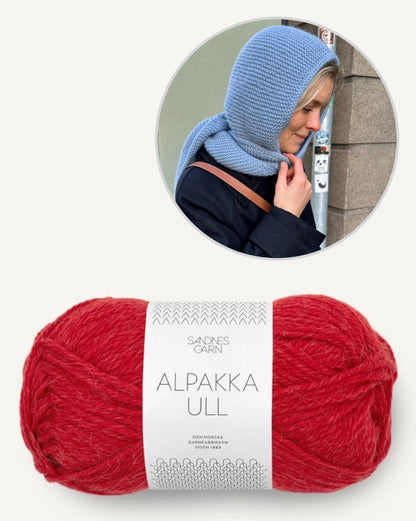 Sophie Hood Alpaca | cozy warm hooded scarf with Alpaca Ull from Sandnes Garn 
