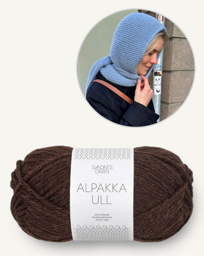 Sophie Hood Alpaca | cozy warm hooded scarf with Alpaca Ull from Sandnes Garn 
