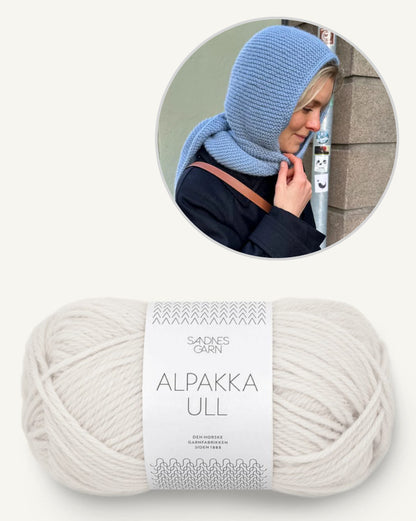 Sophie Hood Alpaca | cozy warm hooded scarf with Alpaca Ull from Sandnes Garn 